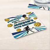 Pickleball Birthday Party Retro Vintag Player Rechteckiger Pappuntersetzer (angewinkelt)