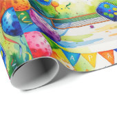 Pickleball Birthday Party thematisch Geschenkpapier (Rolleneckpunkt)