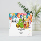 Pickleball Birthday Save the Date für Party Einladung (Stehend Vorderseite)