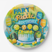 Pickleball Birthday themed Pappteller (Vorderseite)