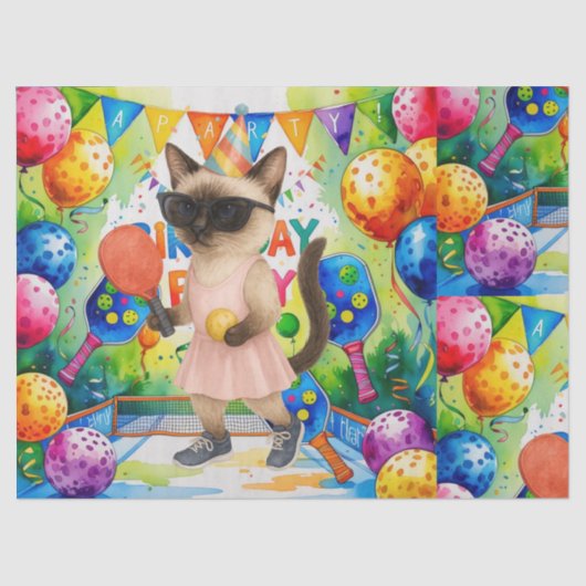 Pickleball Birthday themed Seidenpapier (Vorderseite)