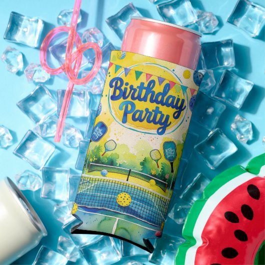 Pickleball Birthday themed Selters Dosenkühler (In Situ Sommer)