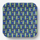 Pickleball 'bis die Straßenlaternen kommen, blau Pappteller (Vorderseite)