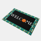 Pickleball 'bis die Straßenlaternen kommen! Dunkel Fußmatte (Schrägansicht)