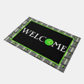 Pickleball 'bis die Straßenlaternen kommen! Grau Fußmatte (Schrägansicht)