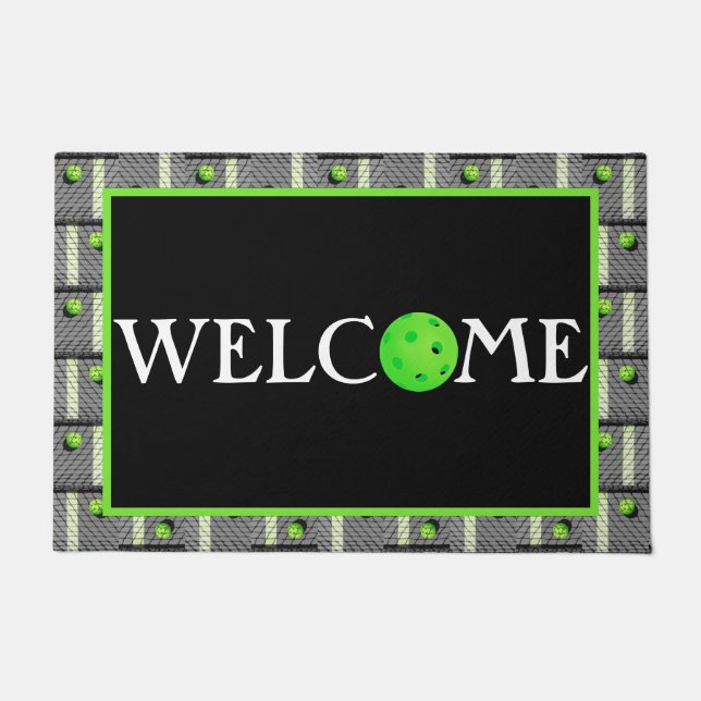 Pickleball 'bis die Straßenlaternen kommen! Grau Fußmatte (Vorderseite)