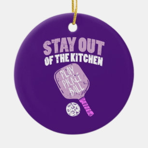 Pickleball - Bleib aus der Küche Keramik Ornament