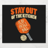 Pickleball - Bleibe aus der Küche Bierflaschenetikett (Einzelnes Label)