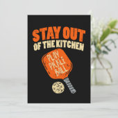 Pickleball - Bleibe aus der Küche Einladung (Stehend Vorderseite)