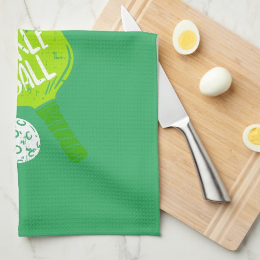 Pickleball - Bleibe aus der Küche Geschirrtuch (Viertel Falte)