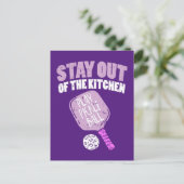 Pickleball - Bleibe aus der Küche Postkarte (Stehend Vorderseite)
