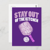 Pickleball - Bleibe aus der Küche Postkarte (Vorne/Hinten)