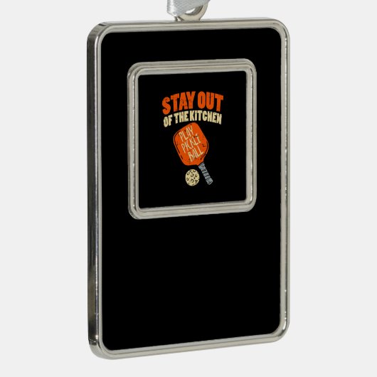 Pickleball - Bleibe aus der Küche Rahmen-Ornament Silber (Rechts)