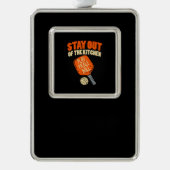 Pickleball - Bleibe aus der Küche Rahmen-Ornament Silber (Vorderseite)