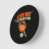 Pickleball - Bleibe aus der Küche Runde Wanduhr (Winkel)