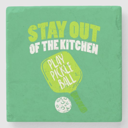 Pickleball - Bleibe aus der Küche Steinuntersetzer (Vorderseite)