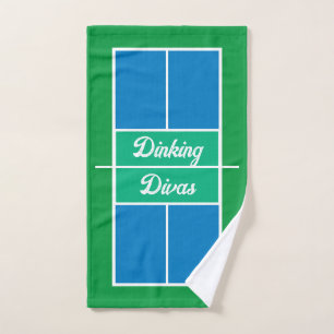 Pickleball Blue Green Court Team Name Sweat Handtuch