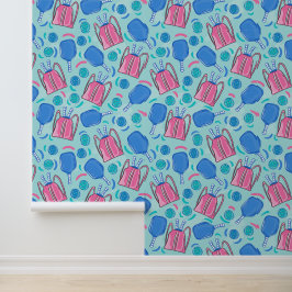 Pickleball Blue Paddles Blue Aquamarin Balls Prepp Tapete