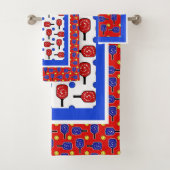 Pickleball Blue Paddles Yellow Balls 4. Juli Badhandtuch Set (Insitu)