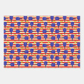 Pickleball Blue Paddles Yellow Balls 4. Juli Geschenkpapier Set (Vorderseite 2)