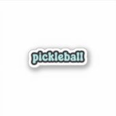 Pickleball Blue Retro Text Aufkleber (Vorderseite)