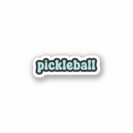 Pickleball Blue Retro Text Aufkleber