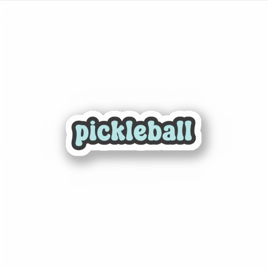 Pickleball Blue Retro Text Aufkleber (Vorderseite)