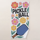 Pickleball Blume Paddle-Geschenk Badehandtuch (Badehandtuch)