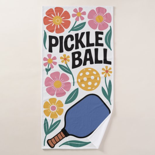 Pickleball Blume Paddle-Geschenk Badehandtuch (Badehandtuch)