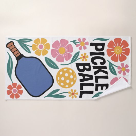 Pickleball Blume Paddle-Geschenk Badehandtuch (Badehandtuch)