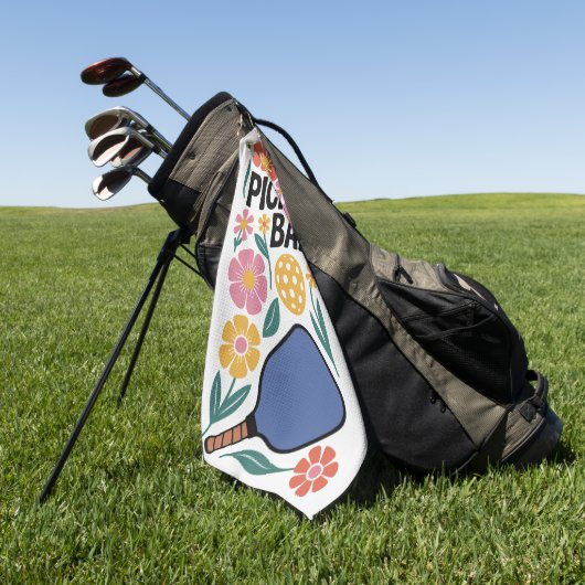Pickleball Blume Paddle-Geschenk Golfhandtuch (Gras)