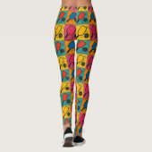 Pickleball Bold Andy Warhol Style Pattern Leggings (Rückseite)