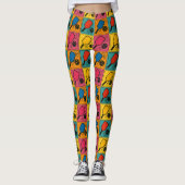Pickleball Bold Andy Warhol Style Pattern Leggings (Vorderseite)