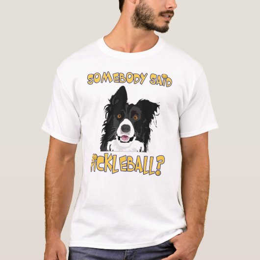 Pickleball Border Collie T-Shirt (Vorderseite)