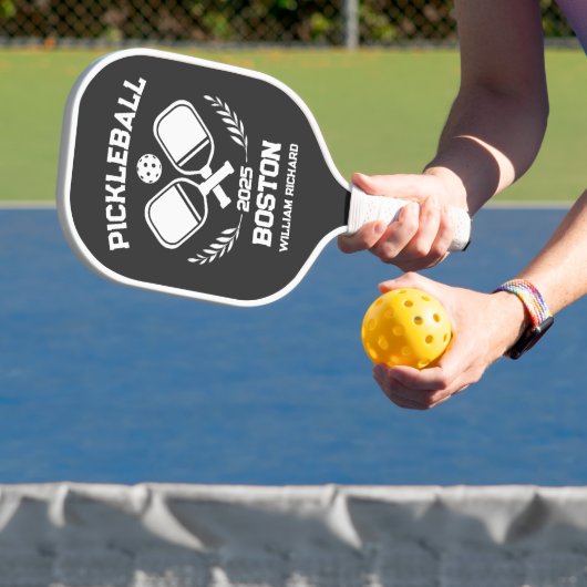Pickleball Boston 2025 Schwarz-Weiß-Brand Schläger (InSitu)