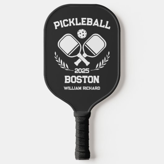 Pickleball Boston 2025 Schwarz-Weiß-Brand Schläger (Vorderseite)