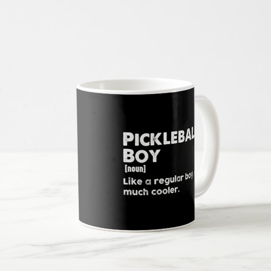 Pickleball Boy Funny Dictionary Definition Kaffeetasse (VorderseiteRechts)