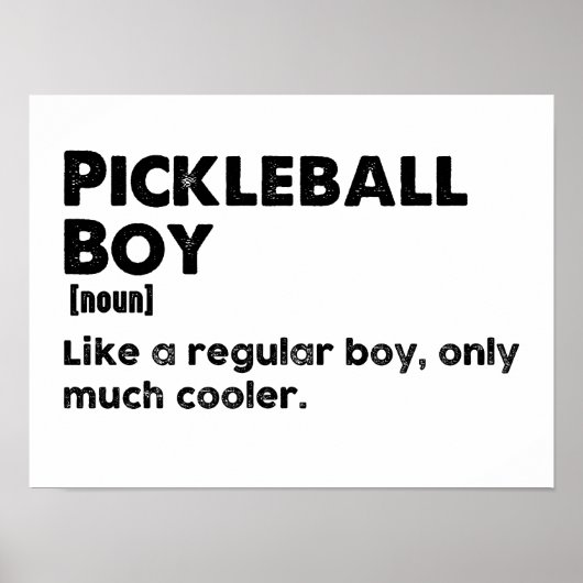 Pickleball Boy Funny Dictionary Definition Pickle Poster (Vorne)