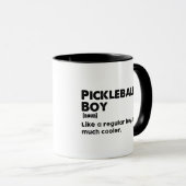 Pickleball Boy Funny Dictionary Definition Pickle Tasse (VorderseiteRechts)