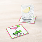 Pickleball-Brautjunggesparty Dinks & Drinks Pink C Rechteckiger Pappuntersetzer (Vor Ort)