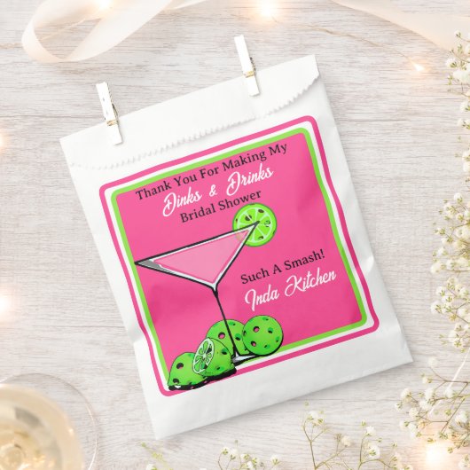 Pickleball Bridal Shower Dinks & Drinks Cocktail Geschenktütchen (Ausgeschnitten)