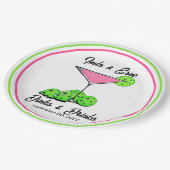 Pickleball Bridal Shower Dinks & Drinks Cosmo Pappteller (Schrägansicht)