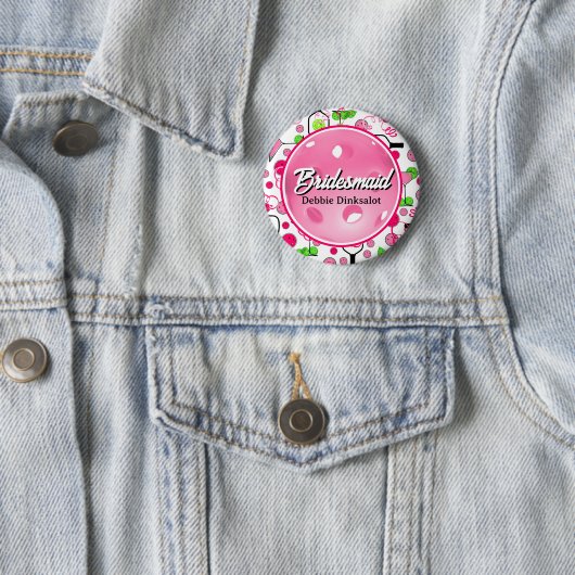 Pickleball Bridal Shower Personalized Swag Button (Beispiel)