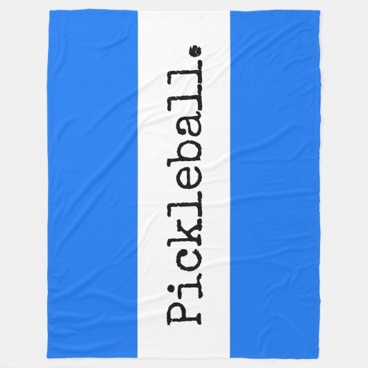 PICKLEBALL Bright Blue White Stripes Retro Text Fleecedecke (Vorderseite)