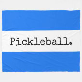 PICKLEBALL Bright Blue White Stripes Retro Text Fleecedecke (Vorderseite (Horizontal))