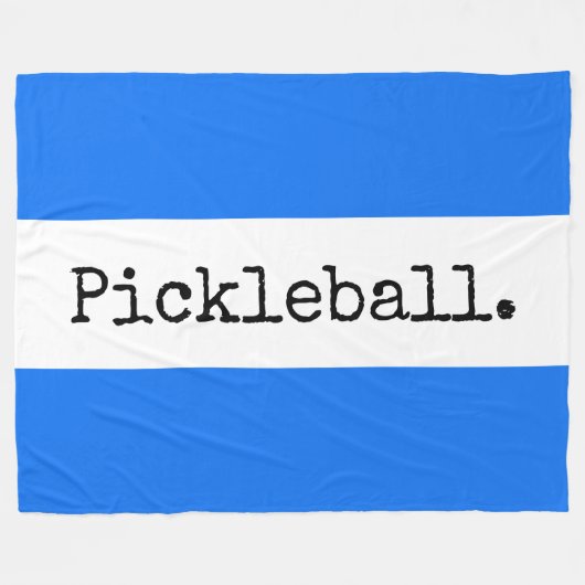 PICKLEBALL Bright Blue White Stripes Retro Text Fleecedecke (Vorderseite (Horizontal))
