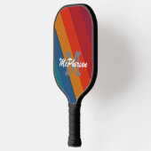 Pickleball Bright Color Stripes Monogramm und Name Pickleball Schläger (Links)