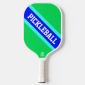 PICKLEBALL Bright Green Royal Blue Racing Streifen Pickleball Schläger (Rückseite)