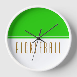 PICKLEBALL Bright Lime Green White Color Block Uhr
