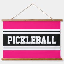 PICKLEBALL Bright Pink Schwarz-weiß Racing Streife